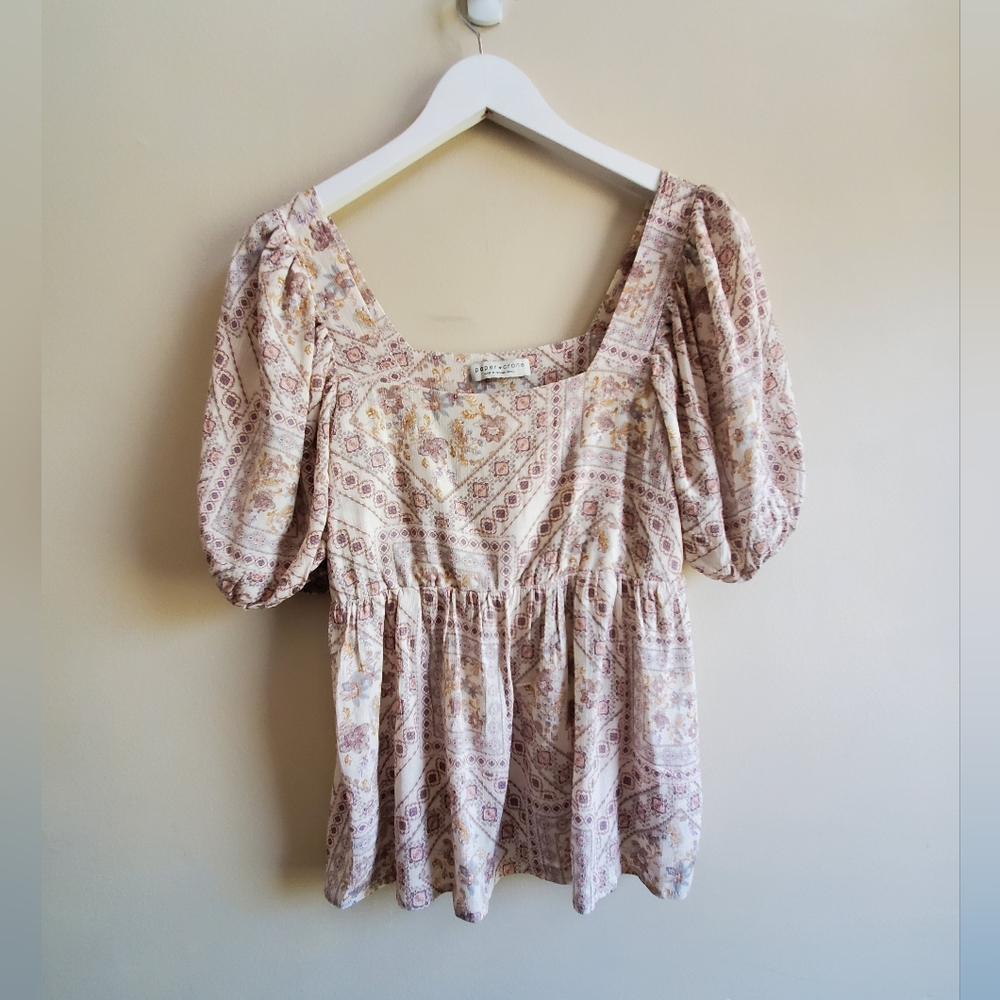 Paper Crane blouse empire waist, boho, Small